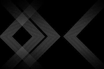 Black abstract background. Abstract elegant black background with shiny gold geometric lines.   Luxury and gold gradient geometric shape graphic elements. Vector illustration.