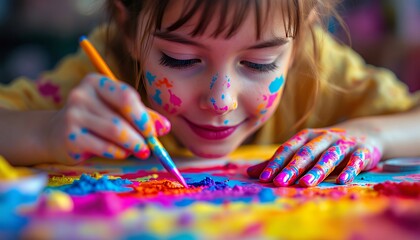 colorful_art_girl_painting_creative_childhood_fun