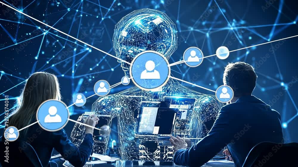 Aufkleber ai collaboration: future of teamwork and networking