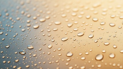 Water Droplets on Metallic Surface with Golden Light