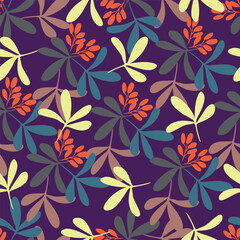 Fototapeta premium Trendy exotic hand drawn flowers seamless pattern. Floral background for textile, wallpaper, banner, covers, surface, printing and home decor. Flower vector illustration.