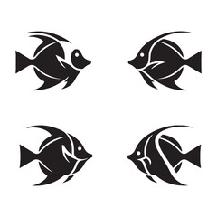 Abstract Surgeonfish silhouette, a modern approach to marine life - Surgeonfish illustration - Minimalist Surgeonfish vector - Fish silhouette
