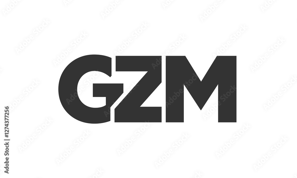 Poster gzm logo design template with strong and modern bold text. initial based vector logotype featuring s