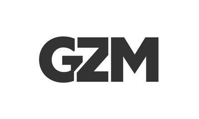 GZM logo design template with strong and modern bold text. Initial based vector logotype featuring simple and minimal typography. Trendy company identity.