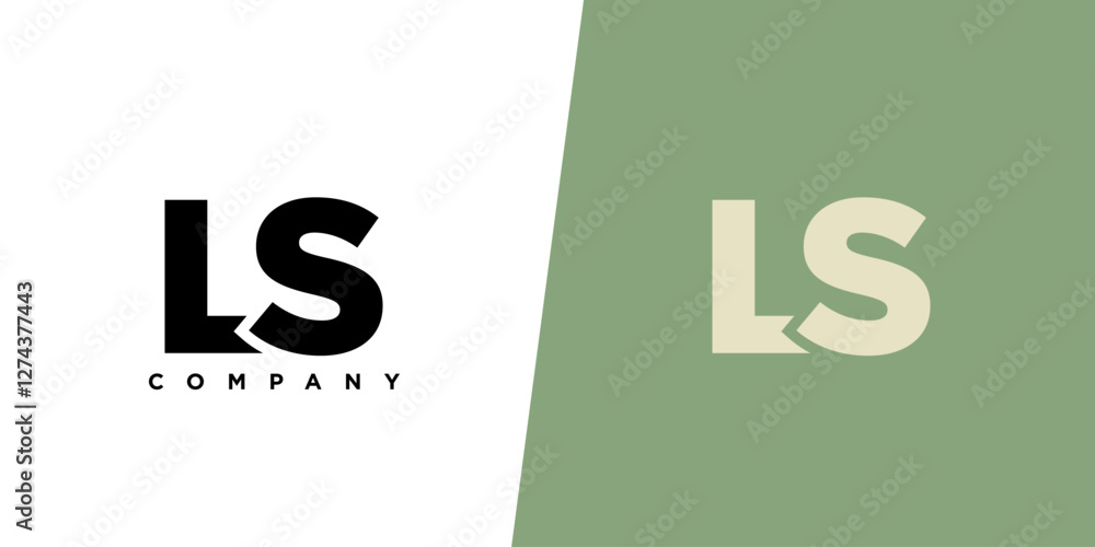 Poster letter l and s, ls logo design template. minimal monogram initial based logotype.