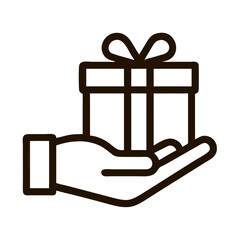 gift box on hand icon design