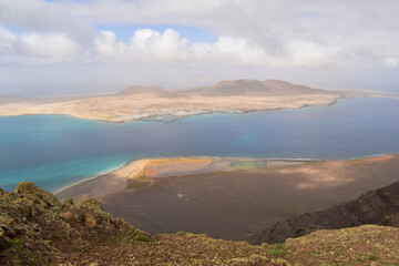 View over La Graciosa island from Lanzarote north coast , Canary Islands