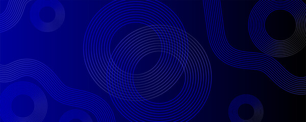Abstract blue background. Geometric lines pattern. Shiny blue gradient lines. Futuristic technology graphic design. Suit for business, cover, header, wallpaper. Vector illustration.