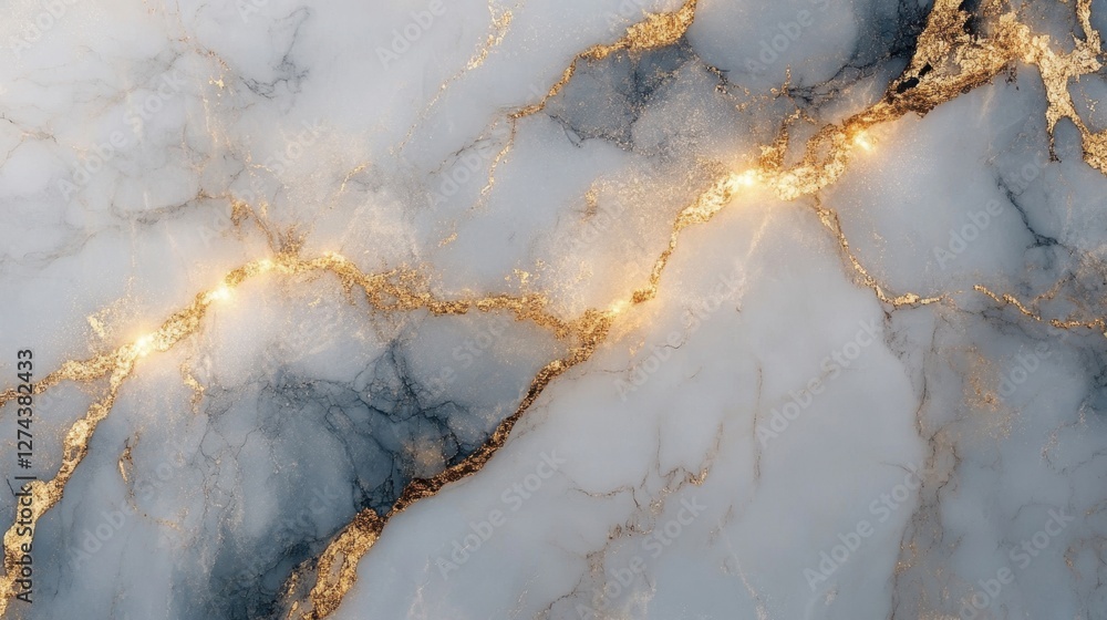 Poster elegant marble texture with golden veins creating a luxurious and sophisticated abstract background 