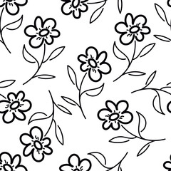 Seamless pattern with floral motifs. Vector illustration.