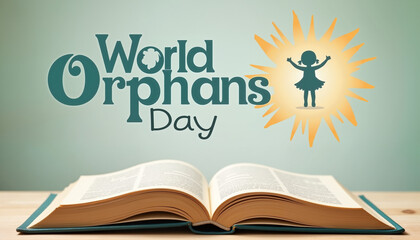 World Orphans Day book with illustrated child silhouette