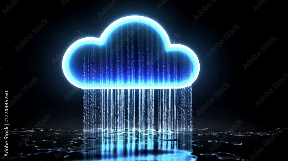 Poster digital rain: cloud computing visualization