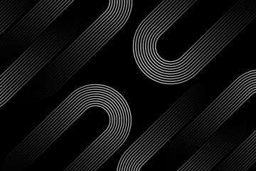 Black abstract background. Abstract elegant black background with shiny gold geometric lines.   Luxury and gold gradient geometric shape graphic elements. Vector illustration.