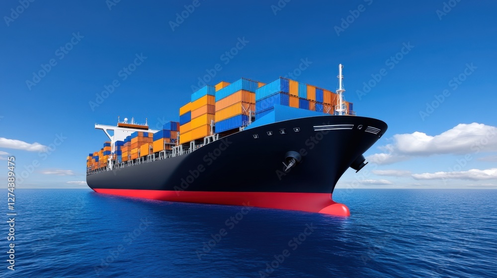 Poster ai-optimized global shipping routes. ai-powered logistics that predict the most efficient container 