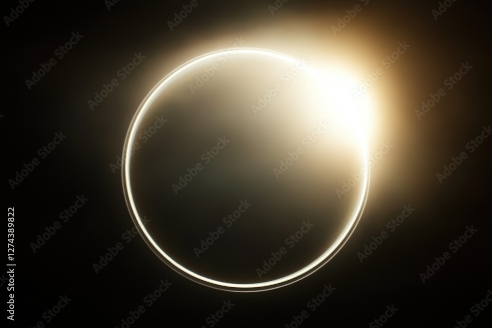 Poster a luminous ring encircles a dark void, possibly depicting a celestial event or an abstract concept.