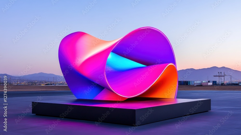 Aufkleber AI-Designed Container Pavilion. A generative AI-created pavilion with fluid, artistic container configurations.