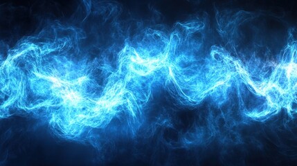Obraz premium Abstract blue wisps of light swirling in a dark background, creating a mystical and ethereal atmosphere