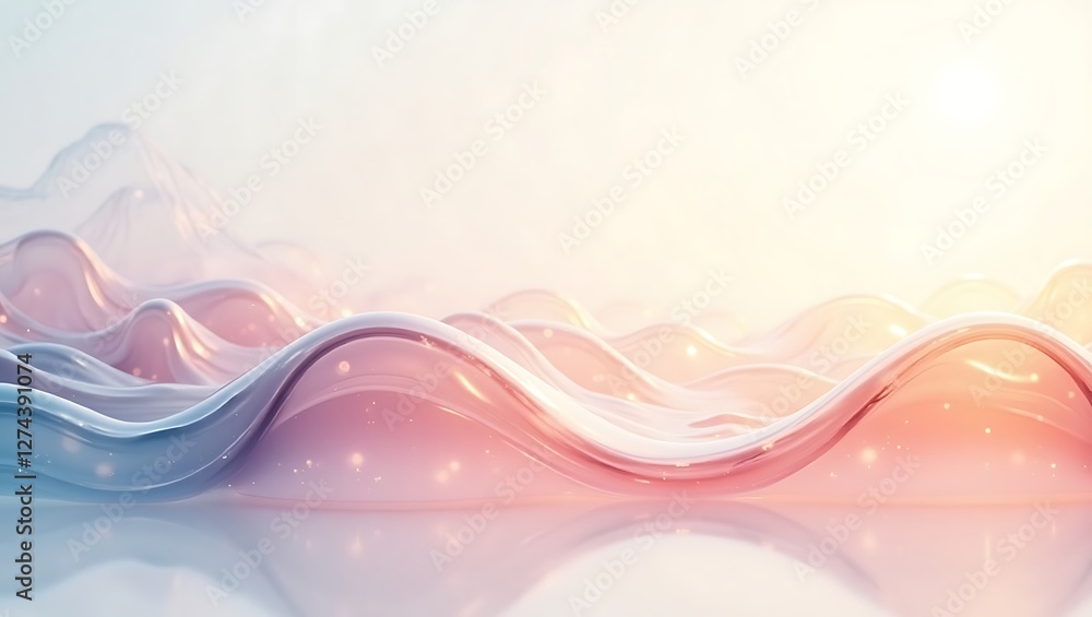 Poster translucent glass effect with a serene gradient background. generative ai.