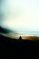 person in front of water with horizon