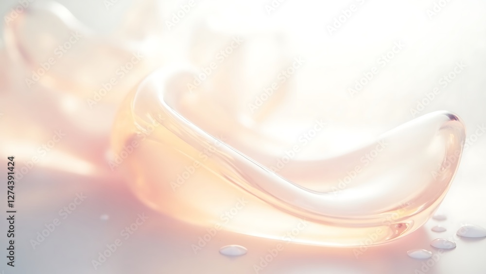 Poster translucent glass effect with a serene gradient background. generative ai.
