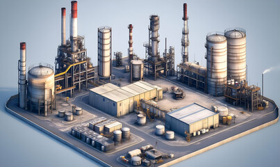 3D Oil Refinery Complex