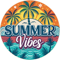 Naklejka premium summer vibes t-shirt design