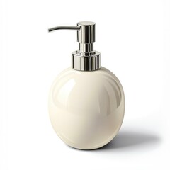 Minimalistic soap dispenser on white background
