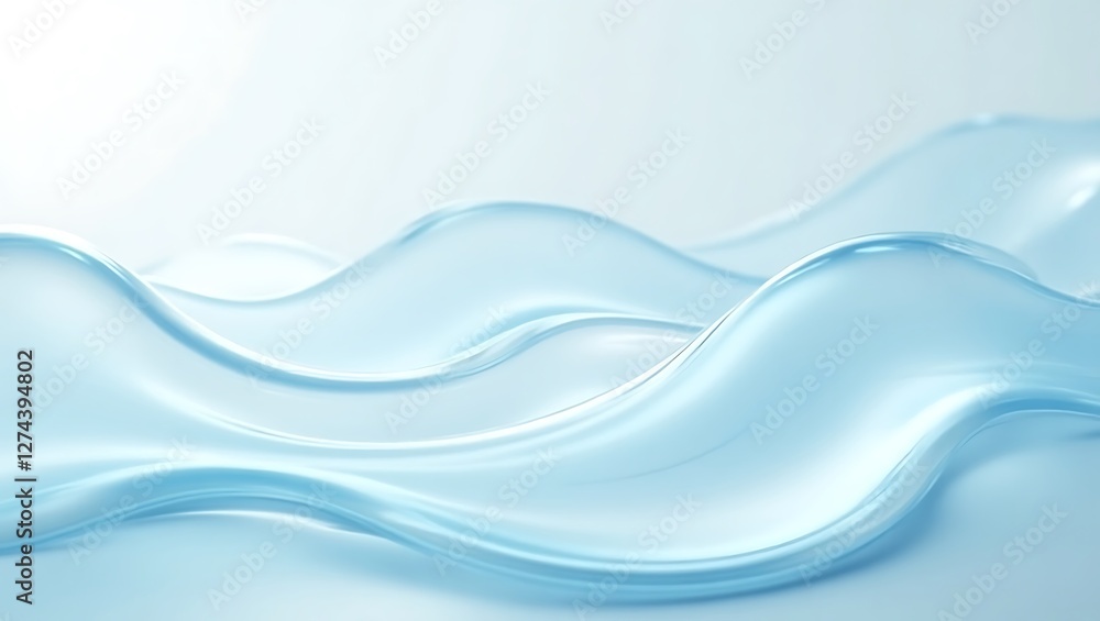 Poster translucent glass effect with a serene gradient background. generative ai.