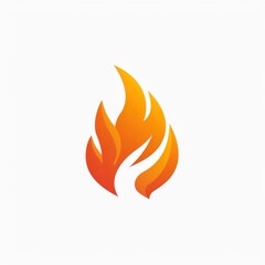 A bold fire logo with intense flames and strong lines, centered on a white background