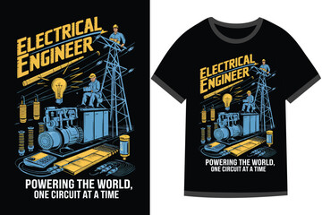 Vector illustration for Electrical Engineering t shirt design