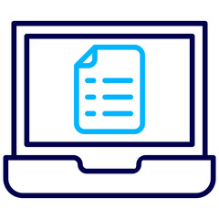 Laptop document Outline Color icon