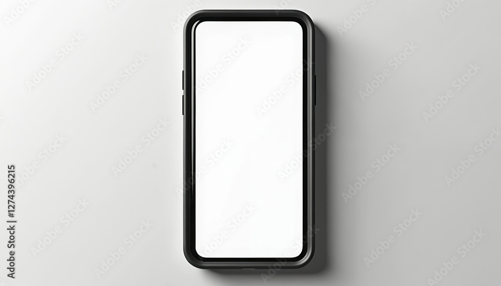 Leinwandbilder realistic smartphone mockup features white blank display and black frame. modern cell phone design, 