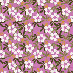 Trendy exotic hand drawn flowers seamless pattern. Floral background for textile, wallpaper, banner, covers, surface, printing and home decor. Flower vector illustration.