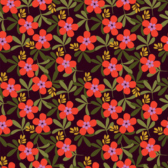 Trendy exotic hand drawn flowers seamless pattern. Floral background for textile, wallpaper, banner, covers, surface, printing and home decor. Flower vector illustration.