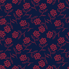 Trendy exotic hand drawn flowers seamless pattern. Floral background for textile, wallpaper, banner, covers, surface, printing and home decor. Flower vector illustration