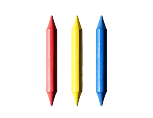 set of colored pencils isolated on white background PNG,AI GENERATED
