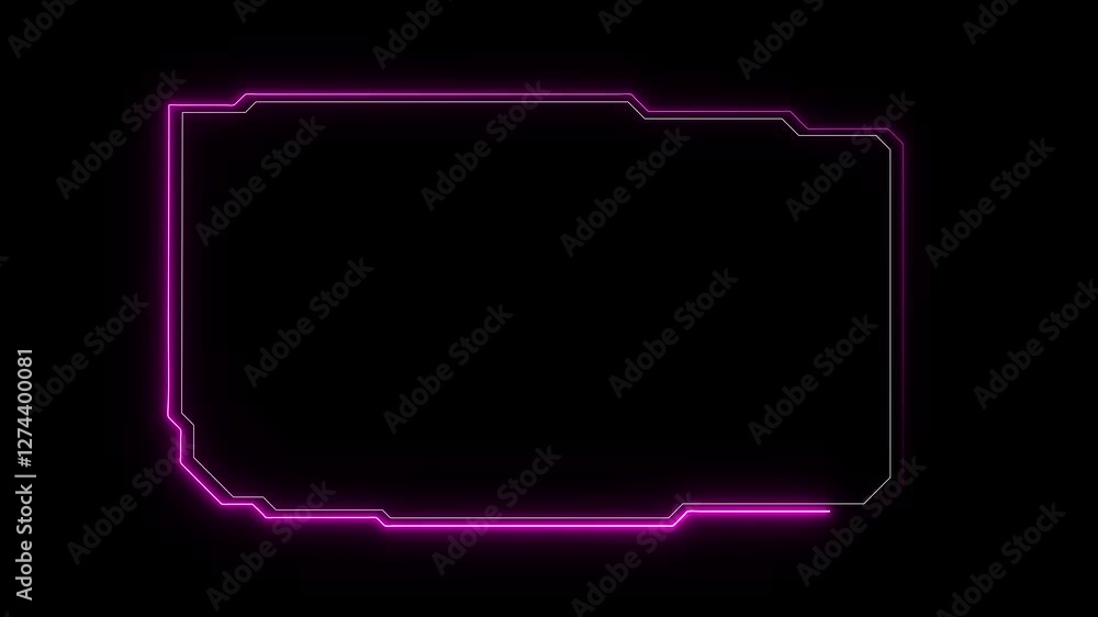 Poster digital hud futuristic motion graphic element cyber generated background. neon glowing technology ho
