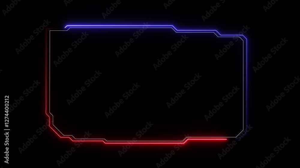Aufkleber digital hud futuristic motion graphic element cyber generated background. neon glowing technology ho