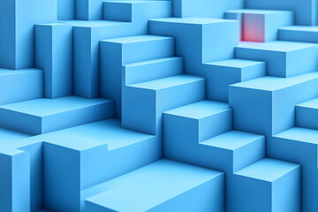 Obraz premium Abstract 3D blocks, light blue, geometric shapes, modern design, possible use background, graphic design