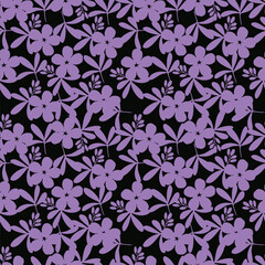 Vector seamless colorful design pattern botanical cute spring herbs and flowers in pastel tones on brown. Cute circle frame on a white background. Perfect for textiles, wrapping paper, wallpaper