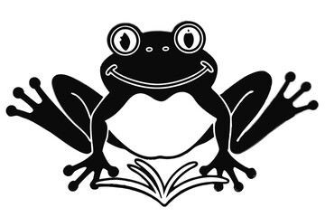 Animal set of Funny Peeking, Cute Tiny, Happy Waving, Adorable Little Frog 