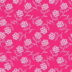 Trendy exotic hand drawn flowers seamless pattern. Floral background for textile, wallpaper, banner, covers, surface, printing and home decor. Flower vector illustration