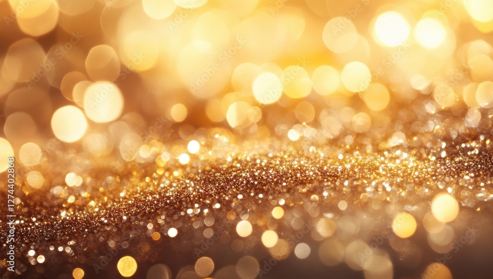Poster shimmering gold glitter background with bokeh effect and soft focus for elegant and festive designs 
