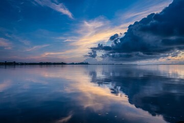 sunrise with clouds over the sea