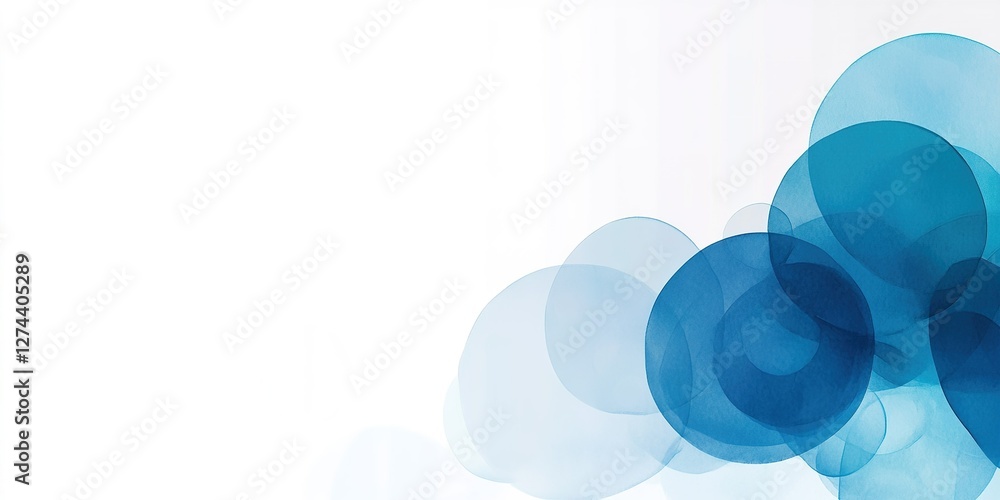 Poster soft blue bubbles create a serene and calming abstract design for modern spaces