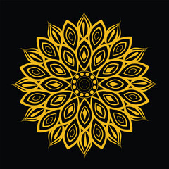 mandala design for coloring book, Oriental mandala design.