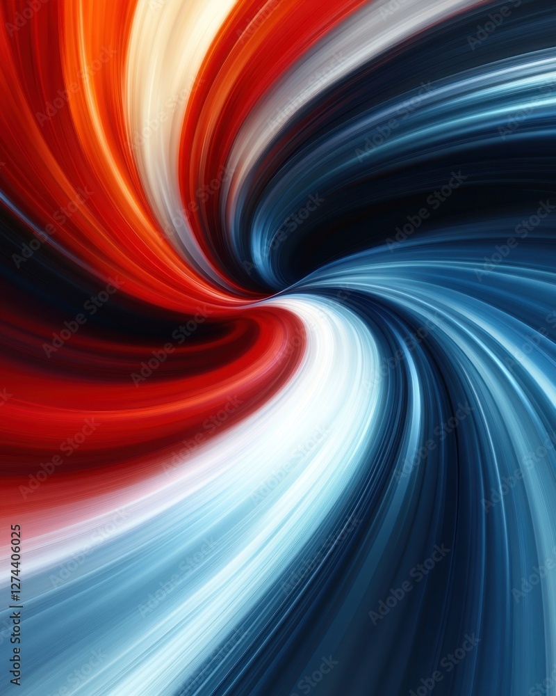 Poster dynamic swirl of red white and blue abstract background with smooth lines and elegant movement for m
