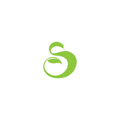 s leaf logo. vector illustration of letter S and leaves for icon, symbol or logo