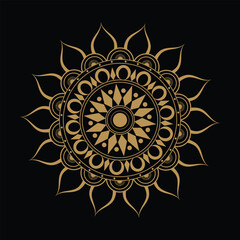 mandala design for coloring book, Oriental mandala design.