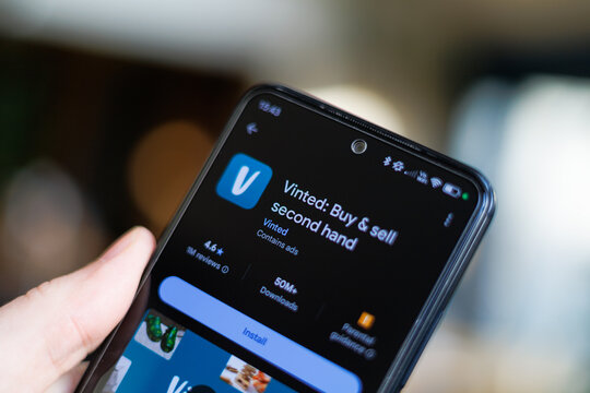 Vinted app on mobile phone device on play store
